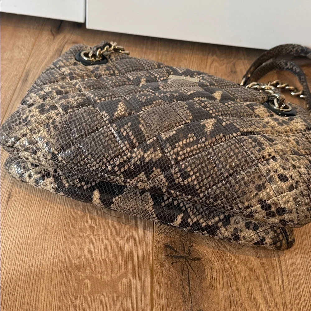 Kate Spade Chic Snakeskin Pattern Shoulder Bag purse quilted handbag designer - Picture 5 of 12